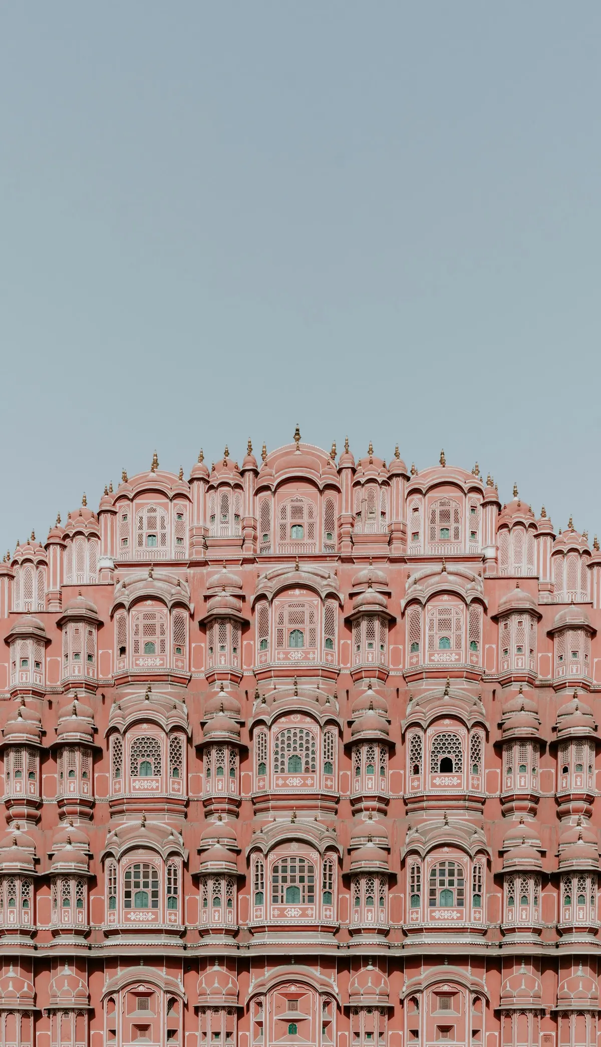 The latticed windows of the Hawa Mahal, built for seeing without being seen